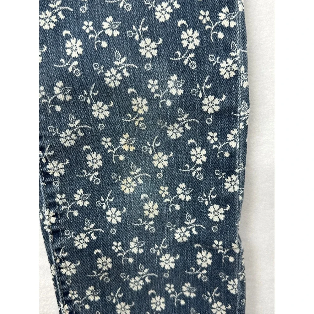 Ralph‎ Lauren Kids Bowery Skinny Jeans Blue Floral Print Size 8